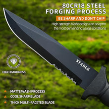 Load image into Gallery viewer, STABLE Full Tang Fixed Blade Outdoor Survival hunting Knife
